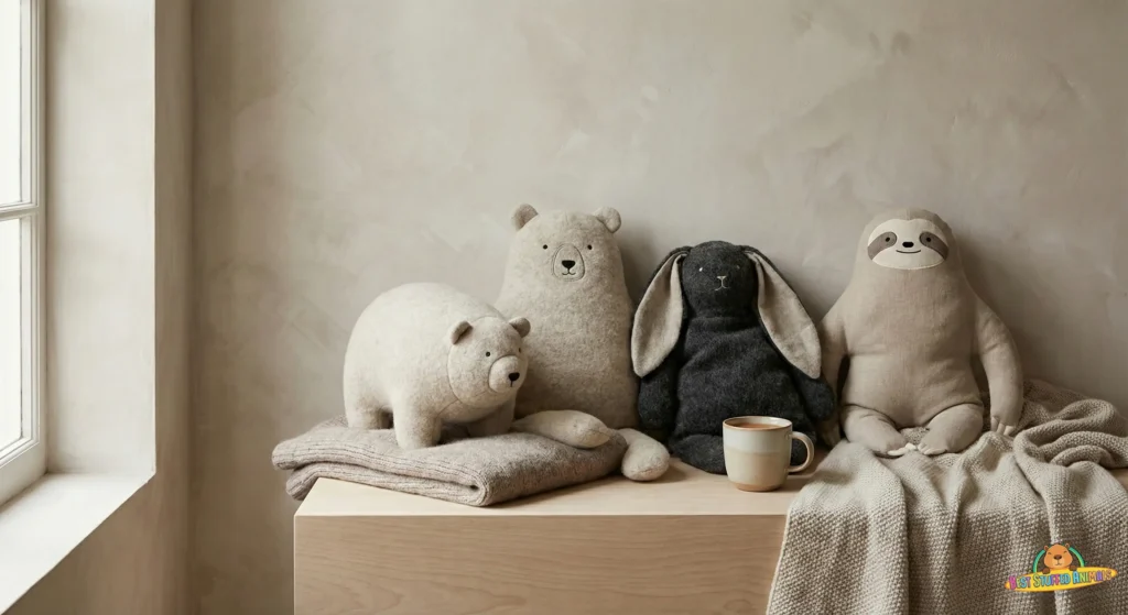 Collection of plushies designed for adult comfort