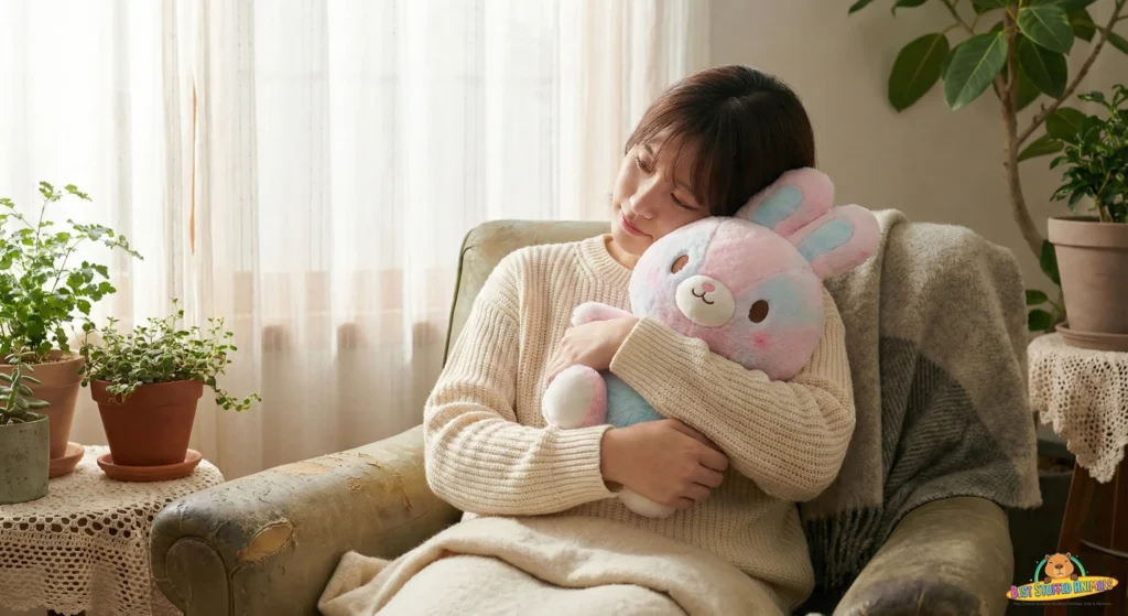 Person holding a kawaii plushie