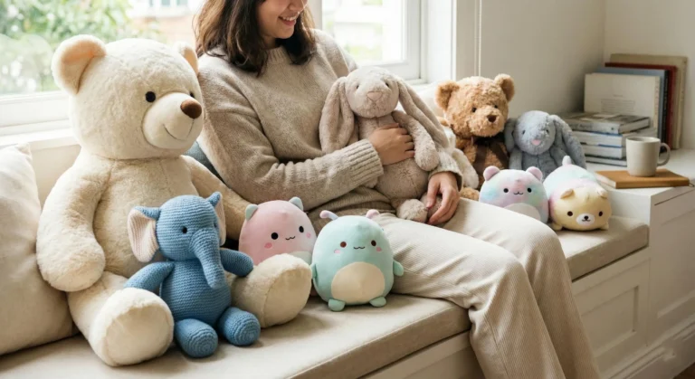 adult women with plushies
